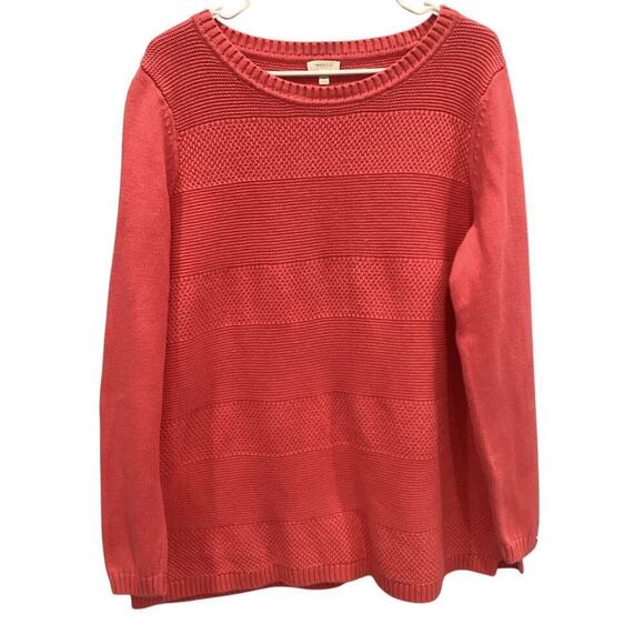 Talbots Womens Sweater Plus Size 1X Pink Preppy Cotton Casual Transitional Fall - Picture 1 of 9